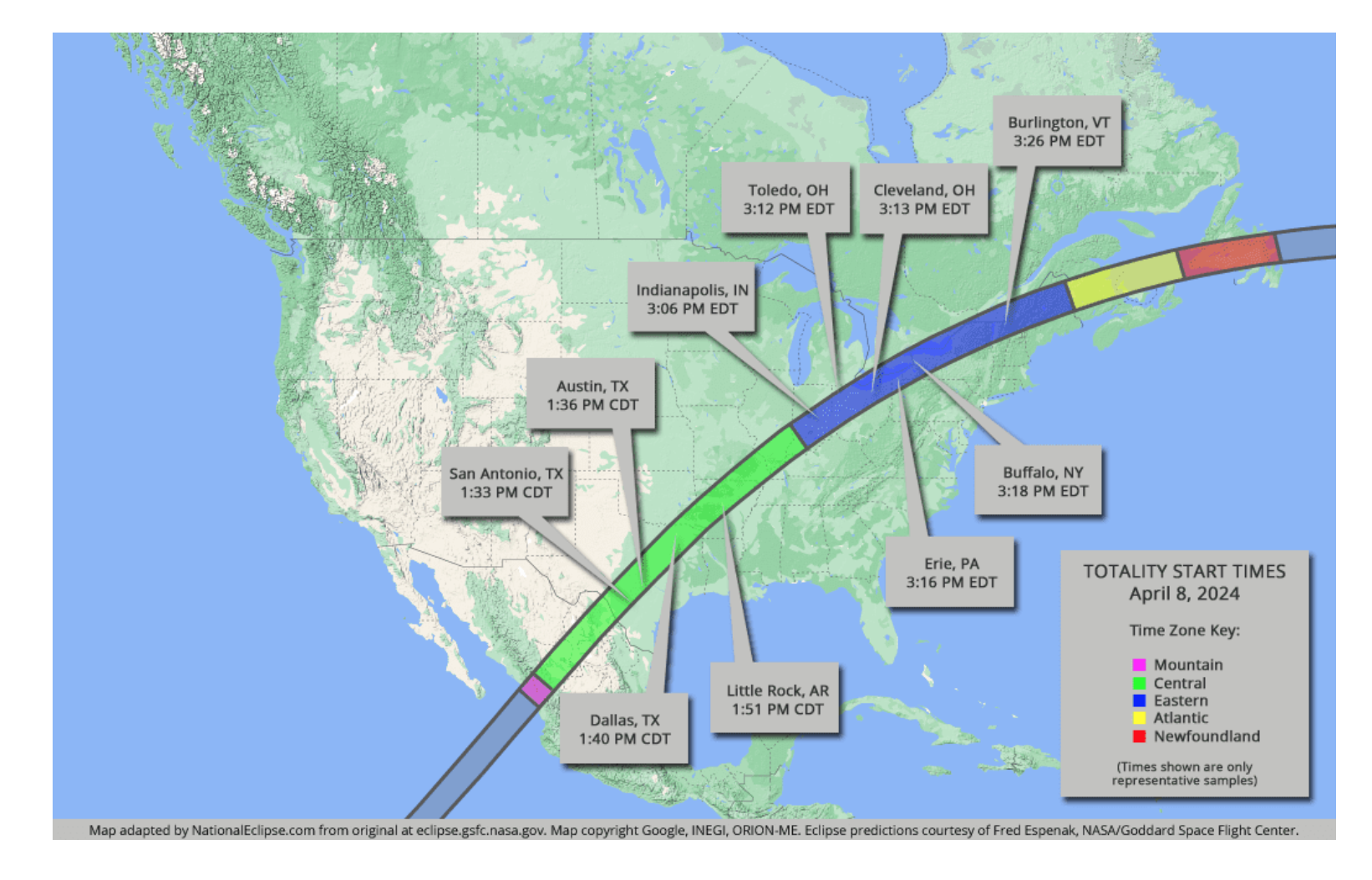 Path of Totality map